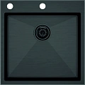 Кухонная мойка Paulmark KRONER-EDGE 51, PM775151-GM, вороненая сталь, 510х510мм Кухонная мойка Paulmark KRONER-EDGE 51, PM775151-GM, вороненая сталь, 510х510мм