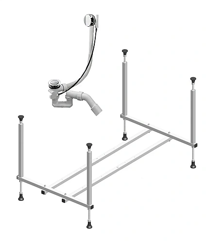 Акриловая ванна Timo RITTA1880 180x80x63 с каркасом и слив-переливом Акриловая ванна Timo RITTA1880 180x80x63 с каркасом и слив-переливом