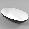 Картинка анонса товара «ванна из искусственного камня whitecross diamond 170x87 (черный/белый мат) искусственный камень 0201 0201.170087.20100»