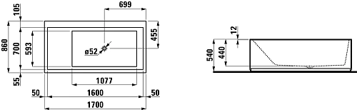 Ванна из искусственного камня Laufen Kartell by Laufen 170х86 2.2333.2.000.616.1 170x86x44 Ванна из искусственного камня Laufen Kartell by Laufen 170х86 2.2333.2.000.616.1 170x86x44