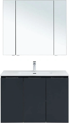 Комплект мебели Aquanet Алвита New 100 3 дверцы, антрацит 00273986 Комплект мебели Aquanet Алвита New 100 3 дверцы, антрацит 00273986