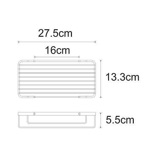 Полка WasserKRAFT K-722BLACK металлическая черный Полка WasserKRAFT K-722BLACK металлическая черный