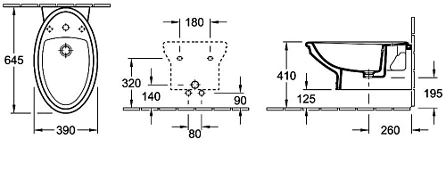 Биде подвесное Villeroy&Boch Amadea 7E86B0R1 Биде подвесное Villeroy&Boch Amadea 7E86B0R1