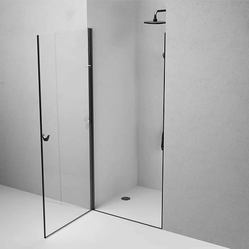 Душевая дверь AM.PM Sunny W87G-90-1P-BT распашная 90x190 профиль черный, стекло прозрачное Душевая дверь AM.PM Sunny W87G-90-1P-BT распашная 90x190 профиль черный, стекло прозрачное