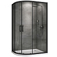Детальная картинка товара «душевой уголок abber schwarzer diamant ag01128b 120x80 см универсальный, профиль черный, стекло прозрачное»