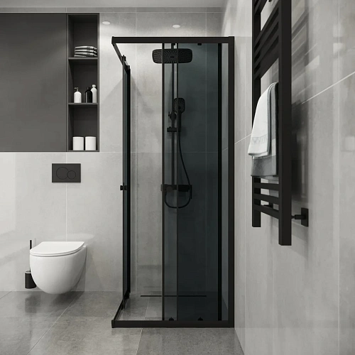 Душевой уголок Niagara Eco NG-1010-14QT (100x100x190) квадратная, раздвиж, профиль черный, стекло тонированное (4мм) Душевой уголок Niagara Eco NG-1010-14QT (100x100x190) квадратная, раздвиж, профиль черный, стекло тонированное (4мм)