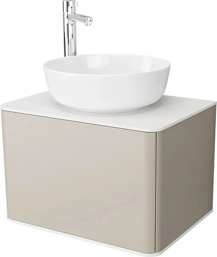 Тумба с раковиной STWORKI Ноттвиль 60 бежевый шелк, с отверстием под смеситель 414388 Тумба с раковиной STWORKI Ноттвиль 60 бежевый шелк, с отверстием под смеситель 414388