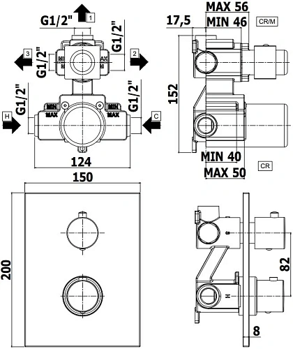 Смеситель для душа Paffoni Light LIQ519CR (с внутренней частью) Смеситель для душа Paffoni Light LIQ519CR (с внутренней частью)