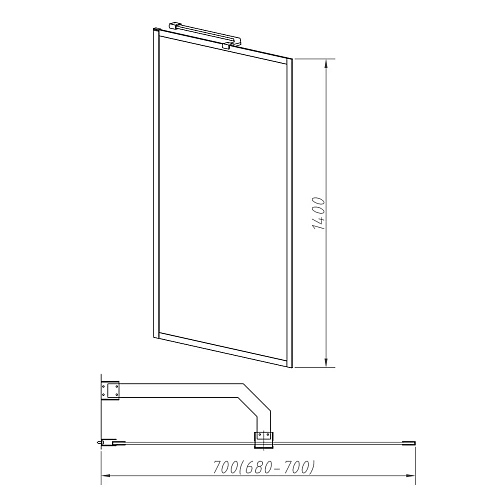 Шторка на ванну Vincea VSB-41700FLGM, 700x1400, вороненая сталь, стекло рифленое Шторка на ванну Vincea VSB-41700FLGM, 700x1400, вороненая сталь, стекло рифленое