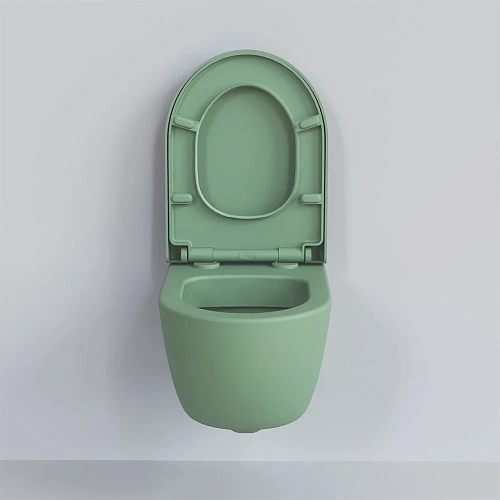 Унитаз подвесной Abner 103T21001R (545x360x330) матовый мятный безободковый с толстой крышкой 103T21001R-102T21001 Унитаз подвесной Abner 103T21001R (545x360x330) матовый мятный безободковый с толстой крышкой 103T21001R-102T21001