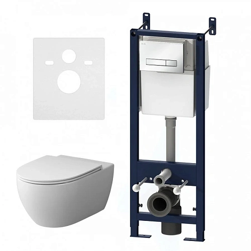 Комплект: Инсталляция с унитазом AM.PM Awe IS30201.111700 с клавишей Start S белый глянц сиденье микролифт Комплект: Инсталляция с унитазом AM.PM Awe IS30201.111700 с клавишей Start S белый глянц сиденье микролифт