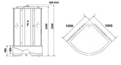Душевая кабина Niagara NG 309-01N Мозаик 3090154N Душевая кабина Niagara NG 309-01N Мозаик 3090154N