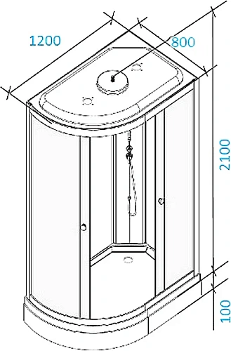 Душевая кабина Parly EF1231R 1200x800 профиль белый, стекло матовое Душевая кабина Parly EF1231R 1200x800 профиль белый, стекло матовое