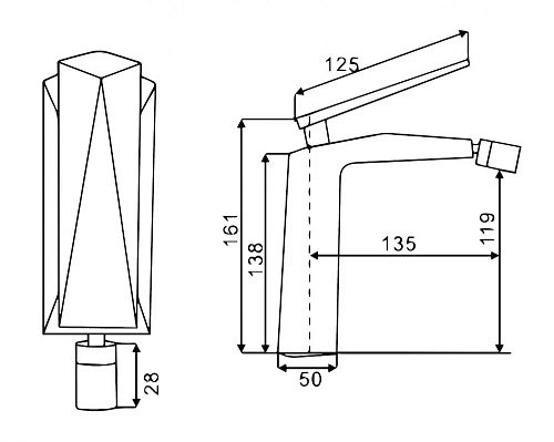 Смеситель для биде Boheme VENTURO белый+золото 386-W Смеситель для биде Boheme VENTURO белый+золото 386-W