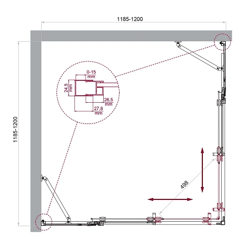 Душевой уголок BelBagno LUCE-A-22-90+30-C-Cr Душевой уголок BelBagno LUCE-A-22-90+30-C-Cr