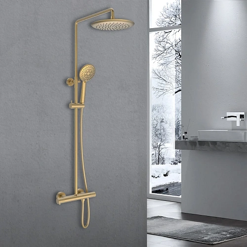 Душевая система Vincea Desire VSFS-1D0TBG термостатическая, брашированное золото Душевая система Vincea Desire VSFS-1D0TBG термостатическая, брашированное золото