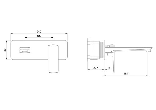 Смеситель для раковины Wonzon & Woghand встраиваемый, темный графит (WW-88869003-BGM) Смеситель для раковины Wonzon & Woghand встраиваемый, темный графит (WW-88869003-BGM)