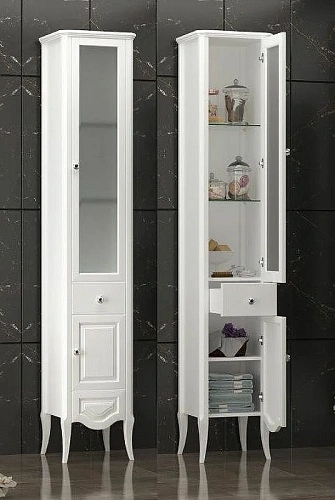 Шкаф-пенал Opadiris Брунелла, белый матовый, правый 00-00004340 Шкаф-пенал Opadiris Брунелла, белый матовый, правый 00-00004340