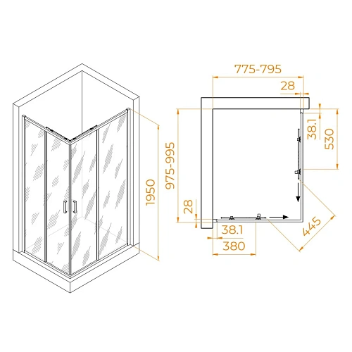 Душевой уголок RGW PA-246 800x1000 мм 030824680-11 хром Easy Clean Душевой уголок RGW PA-246 800x1000 мм 030824680-11 хром Easy Clean