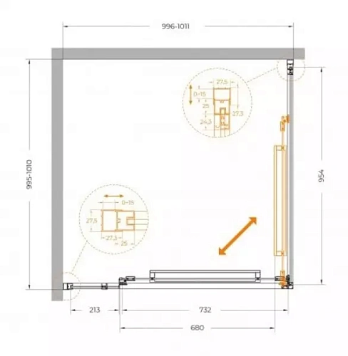 Душевой уголок CEZARES LUX-A-FS-11-100-C-CR 100x100 см, профиль хром, стекло прозрачное Душевой уголок CEZARES LUX-A-FS-11-100-C-CR 100x100 см, профиль хром, стекло прозрачное