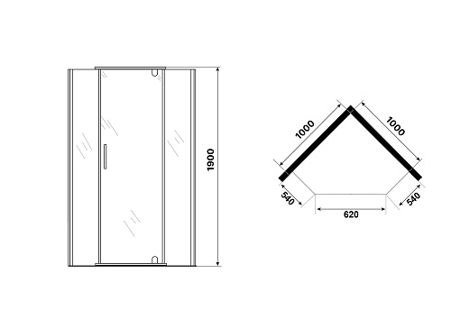 Душевой уголок Niagara Eco NG-1010-14DT (100x100x190) трапеция, распаш, профиль черный, стекло тонированное (4мм) Душевой уголок Niagara Eco NG-1010-14DT (100x100x190) трапеция, распаш, профиль черный, стекло тонированное (4мм)