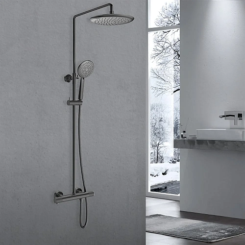 Душевая система Vincea Desire VSFS-1D0TGM термостатическая, вороненая сталь Душевая система Vincea Desire VSFS-1D0TGM термостатическая, вороненая сталь