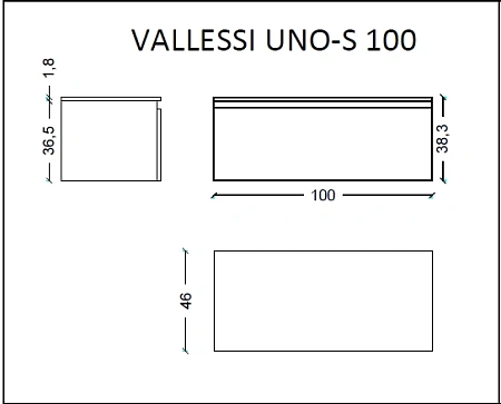 Столешница Armadi Art FLAT прямая FLAT 100см 869-100 Столешница Armadi Art FLAT прямая FLAT 100см 869-100
