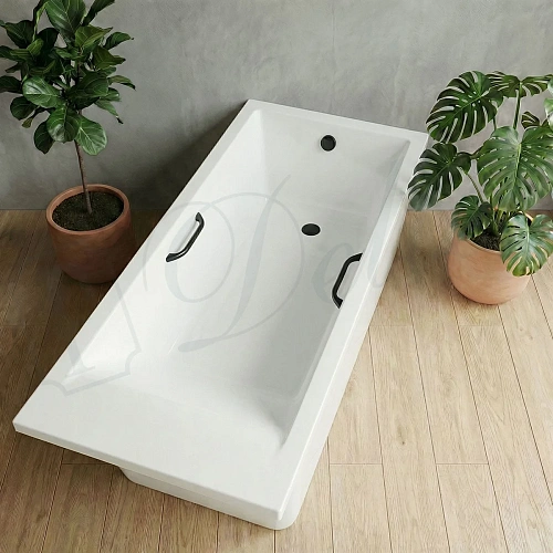 Ванна из искусственного камня Delice Diapason Ultra 180х80 DLR330052RB-G с узким бортом глянцевая с черными ручками Ванна из искусственного камня Delice Diapason Ultra 180х80 DLR330052RB-G с узким бортом глянцевая с черными ручками