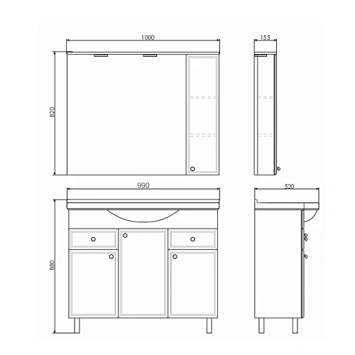 Тумба раковина Comforty Сочи-100 00004134582 белый глянец с раковиной Эльбрус-100 Тумба раковина Comforty Сочи-100 00004134582 белый глянец с раковиной Эльбрус-100