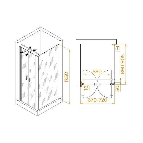 Душевой уголок RGW PA-144B (PA-104B+Z-050-2B+O-104B) 700x900 мм 060814479-014 черный Easy Clean Душевой уголок RGW PA-144B (PA-104B+Z-050-2B+O-104B) 700x900 мм 060814479-014 черный Easy Clean