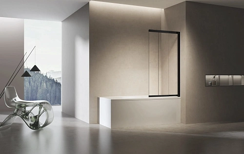 Шторка на ванну Vincea VSB-6E900CLB-R, 900x1400, черный, стекло прозрачное, правая Шторка на ванну Vincea VSB-6E900CLB-R, 900x1400, черный, стекло прозрачное, правая