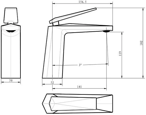Смеситель для раковины Boheme Venturo хром 371 Смеситель для раковины Boheme Venturo хром 371