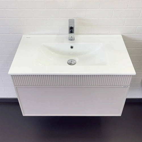 Тумба с раковиной Comforty Мадрид-80 00-00018685 серый шелк раковина Comforty 80E Тумба с раковиной Comforty Мадрид-80 00-00018685 серый шелк раковина Comforty 80E