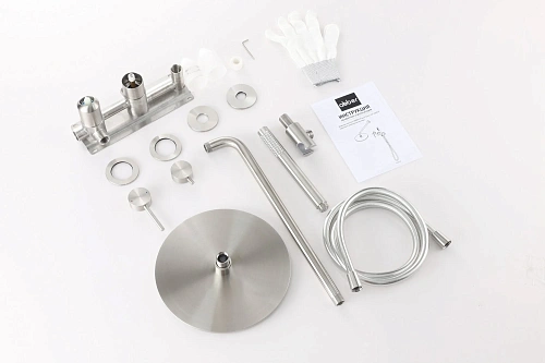 Душевая система ABBER Wasser Kreis 316 AF8118BST скрытого монтажа без излива, сталь брашированная Душевая система ABBER Wasser Kreis 316 AF8118BST скрытого монтажа без излива, сталь брашированная