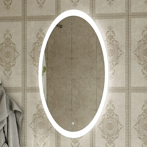 Зеркало DIWO Ярославль 60 с подсветкой, овальное, в современном стиле, сенсорное выключение 543689 Зеркало DIWO Ярославль 60 с подсветкой, овальное, в современном стиле, сенсорное выключение 543689