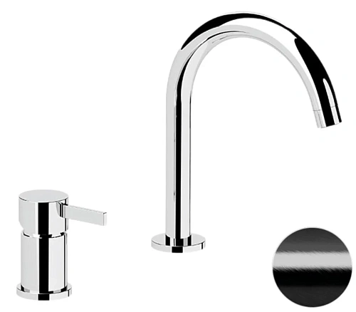 Смеситель для раковины Remer Metrica MC57CFP, черный брашированный хром Смеситель для раковины Remer Metrica MC57CFP, черный брашированный хром