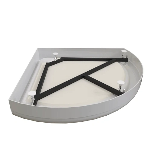 Душевой уголок Radomir Найт 110 1-03-6-0-0-0050 радиальный, стекло прозрачное, поддон с каркасом и сифоном, профиль черный Душевой уголок Radomir Найт 110 1-03-6-0-0-0050 радиальный, стекло прозрачное, поддон с каркасом и сифоном, профиль черный