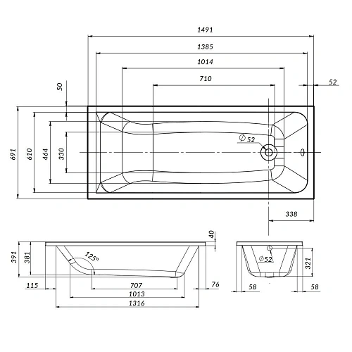 Каркас для ванны AM.PM Gem W90A-150-070W-R 150х70, см Каркас для ванны AM.PM Gem W90A-150-070W-R 150х70, см