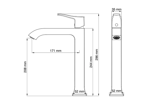 Смеситель для раковины Wonzon & Woghand темный графит (WW-88019072-BGM) Смеситель для раковины Wonzon & Woghand темный графит (WW-88019072-BGM)