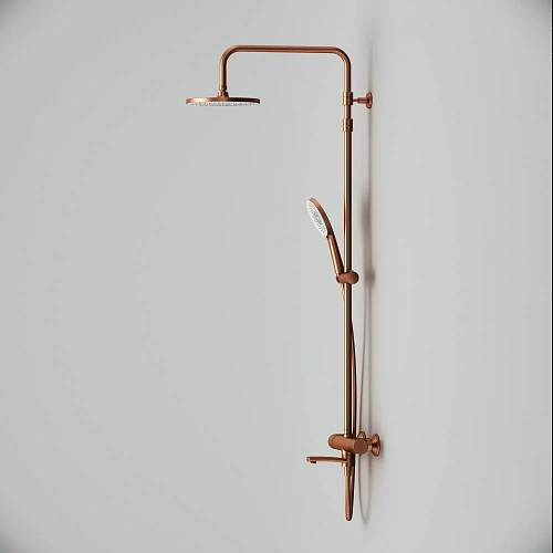 Душевая система AM.PM X-Joy F0785A544 с термостатом, верхний душ 220мм, розовое золото Душевая система AM.PM X-Joy F0785A544 с термостатом, верхний душ 220мм, розовое золото