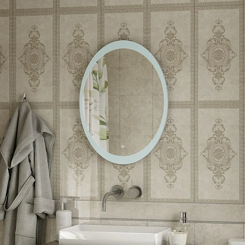 Зеркало DIWO Ярославль 57 с подсветкой, овальное, сенсорный выключатель, в современном стиле 543688 Зеркало DIWO Ярославль 57 с подсветкой, овальное, сенсорный выключатель, в современном стиле 543688