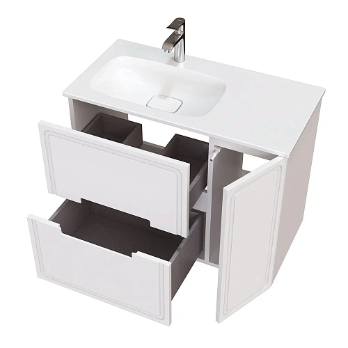 Тумба под раковину Taliente Olejo, 90см, белый глянец, левое исполнение, под раковину Barselona, без TA-MBO-90PR(L)-blanco Тумба под раковину Taliente Olejo, 90см, белый глянец, левое исполнение, под раковину Barselona, без TA-MBO-90PR(L)-blanco