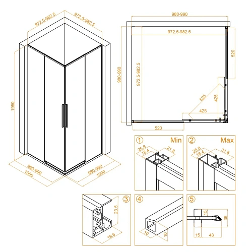 Душевой уголок RGW SV-31 1000x1000 мм 32323100-11 хром Easy Clean Душевой уголок RGW SV-31 1000x1000 мм 32323100-11 хром Easy Clean