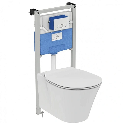 Комплект 4 в 1 Ideal Standard R031001 с подвесным унитазом CONNECT AIR AquaBlade E005401, сиденьем C Комплект 4 в 1 Ideal Standard R031001 с подвесным унитазом CONNECT AIR AquaBlade E005401, сиденьем C