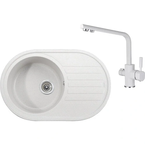 Кухонная мойка Kaiser Белая (овальная) KGM-7750-W Кухонная мойка Kaiser Белая (овальная) KGM-7750-W