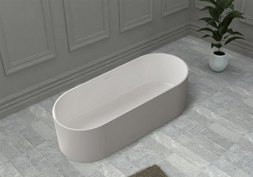 Ванна отдельностоящая ABBER AS9607 170x75 универсальная, белая матовая, искусственный камень Ванна отдельностоящая ABBER AS9607 170x75 универсальная, белая матовая, искусственный камень