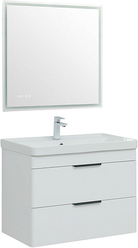 Тумба под раковину Aquanet Ирис new 815 белый глянец (2 ящика) 00310146 Тумба под раковину Aquanet Ирис new 815 белый глянец (2 ящика) 00310146