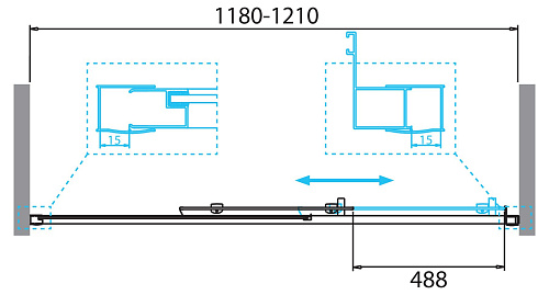 Душевая дверь BelBagno DUE-BF-1-120-C-Cr Душевая дверь BelBagno DUE-BF-1-120-C-Cr