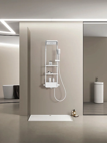 Душевая система AQUAme AQM 8003W с термостатом, Белый AQM8003W Душевая система AQUAme AQM 8003W с термостатом, Белый AQM8003W