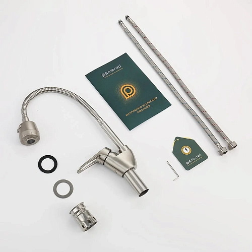 Смеситель для кухни Splenka S202.47.05 с гибким изливом, сатин Смеситель для кухни Splenka S202.47.05 с гибким изливом, сатин